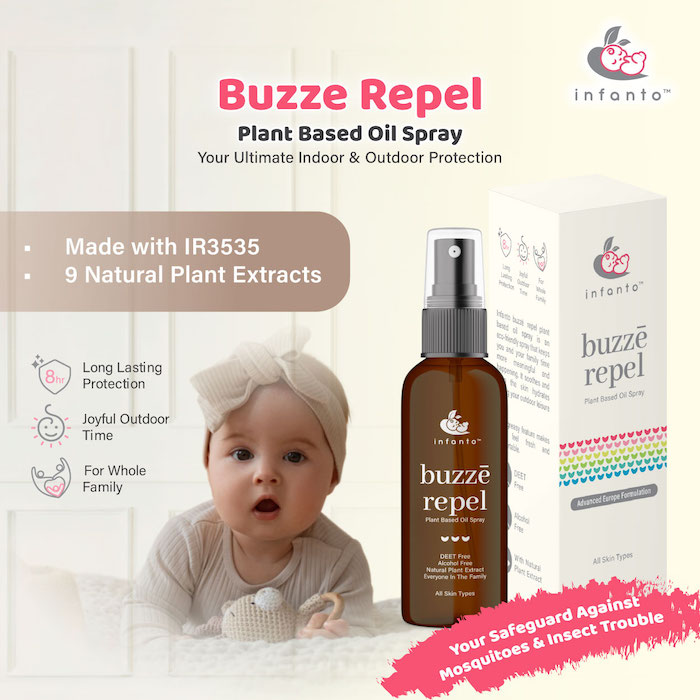 infanto baby and pregnancy mommies buzze repel mosquito repellent spray lotion 婴孩孕妇安全使用防蚊液
